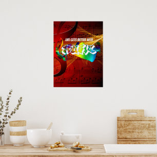 Vintage Red  Musical Teacher Poster