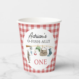 Vintage Red O-Fish-Ally One 1st Birthday  Paper Cups