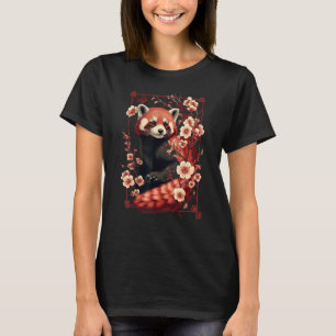 Vintage Red Panda Japanese Cherry Blossom Flower G T-Shirt