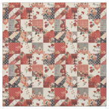 Vintage Red Patchwork Cottagecore Farmhouse Quilt