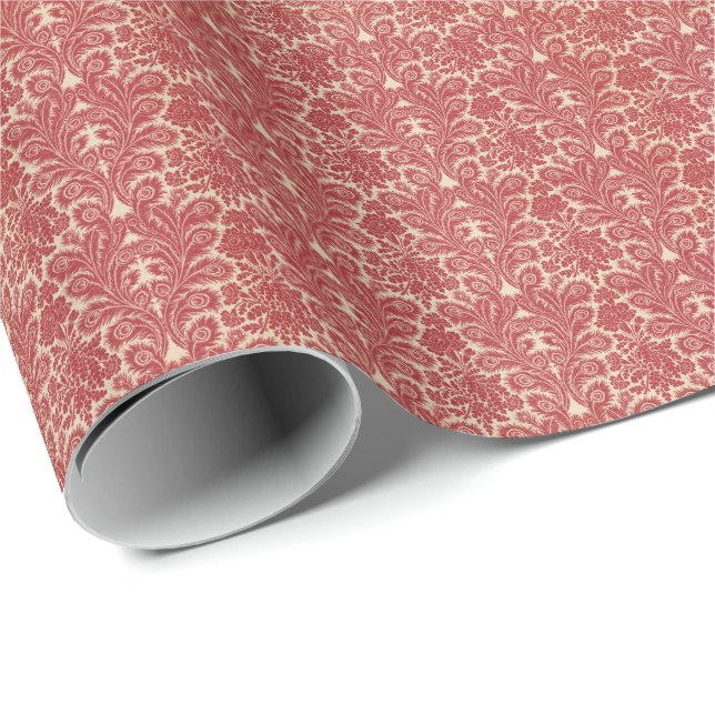 Vintage Red Pattern Wrapping Paper (Roll Corner)