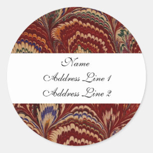 Vintage Red Peacock Address Labels