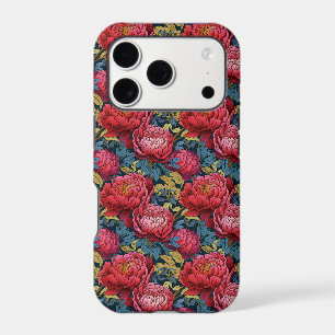 Vintage Red Peony iPhone 17 Pro Tough Case