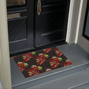 vintage red peppers  doormat