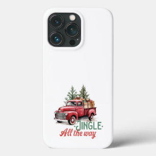 Vintage Red Pickup Truck Jingle All The Way iPhone 13 Pro Case