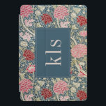 Vintage Red Pink Floral William Morris Monogram iPad Pro Cover<br><div class="desc">This simple yet elegant design features a dark,  elegant William Morris inspired red and pink floral tapestry pattern. Protect your iPad tablet in style. Add a name to personalize it. Makes a great Christmas or Mother's Day gift. Created by Simply Farmhouse Press.</div>