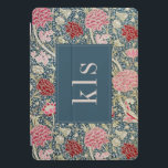 Vintage Red Pink Floral William Morris Monogram iPad Pro Cover<br><div class="desc">This simple yet elegant design features a dark,  elegant William Morris inspired red and pink floral tapestry pattern. Protect your iPad tablet in style. Add a name to personalize it. Makes a great Christmas or Mother's Day gift. Created by Simply Farmhouse Press.</div>