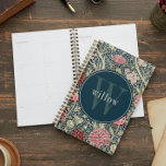 Vintage Red Pink Floral William Morris Monogram Planner<br><div class="desc">This simple yet elegant design features an elegant William Morris inspired floral tapestry pattern in pink, cream and rich red on a navy blue background. Keep your schedule and appointments with style. Add a name to personalize it. Makes a great Christmas or Mother's Day gift. Created by Simply Farmhouse Press....</div>