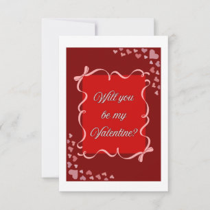 Vintage Red & Pink Ribbon Valentine’s Day Card