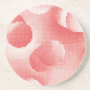 Vintage Red Pop Art Halftone Dot Pattern Coaster