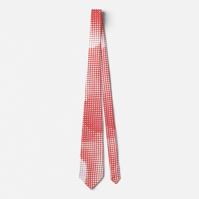 Vintage Red Pop Art Halftone Dot Pattern Tie (Front)