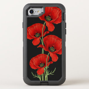 Vintage Red Poppies Botanical OtterBox Defender iPhone 8/7 Case