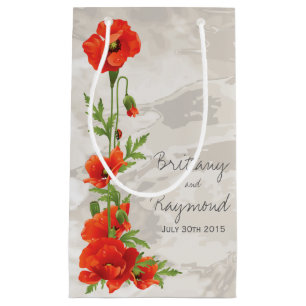 VINTAGE RED POPPIES GIFT BAG