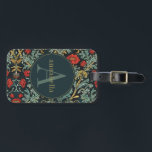 Vintage Red Poppy Floral William Morris Monogram Luggage Tag<br><div class="desc">This simple yet elegant design features an elegant William Morris inspired floral pattern in rich red,  sage green,  dark blue,  and gold. Keep your luggage tagged with style. Add a name to personalize it. Makes a great Christmas or Mother's Day gift. Created by Simply Farmhouse Press.</div>