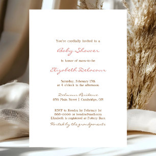 Vintage Red Purple Hydrangea Baby Shower Invitation