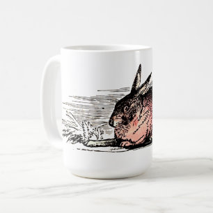 Vintage Red Rabbit Drawing Coffee Mug