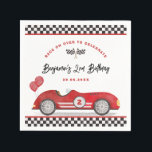 Vintage Red Racing Car Two Fast Boy 2nd Birthday Napkin<br><div class="desc">Celebrate your little speedster's special day with our charming party napkins, designed exclusively for boys' birthday celebrations. These eye-catching napkins blend vintage charm with playful whimsy, featuring a beautifully illustrated retro race car in vibrant shades of red accented by matching balloons that add a pop of joy to any birthday...</div>