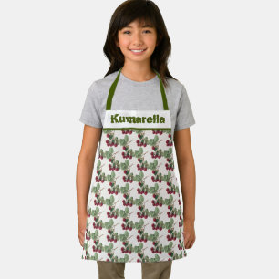 Vintage Red Raspberries Pattern Personalized Apron