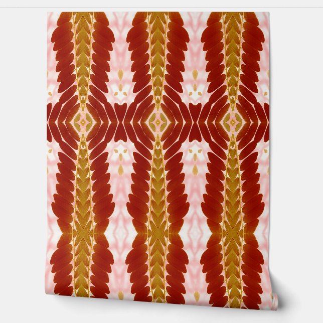 Vintage red "Ratti_Creative_Arts" wallpaper Wall (Unrolling)