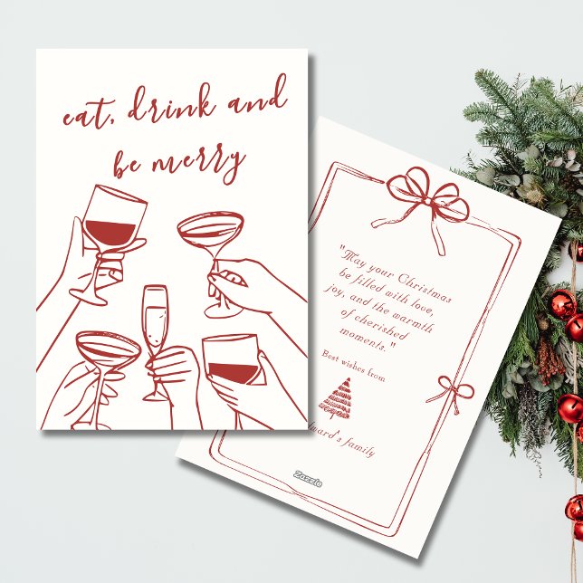 Vintage Red Retro Christmas Card (Creator Uploaded)