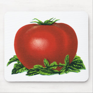 Vintage Red Ripe Tomato, Vegetables and Fruits Mouse Pad