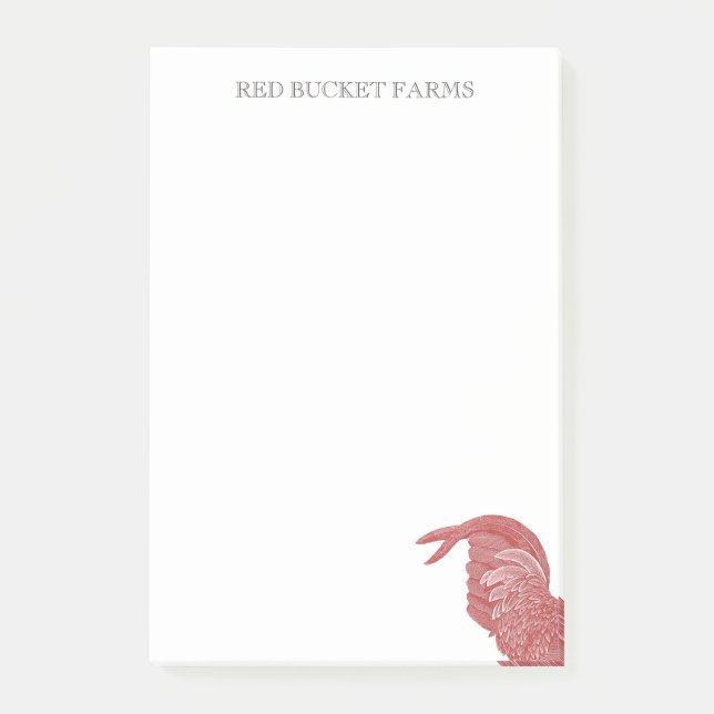 Vintage Red Rooster Farm  Post-it Notes (Front)