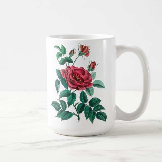Vintage Red Rose Coffee Mug (Right)