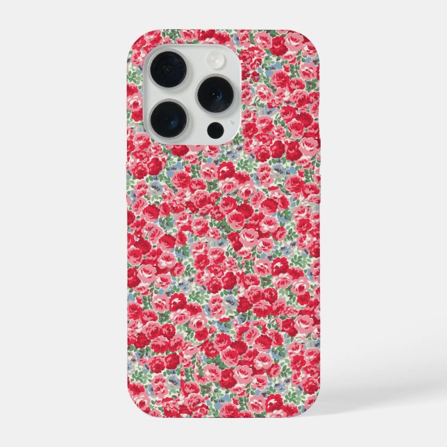 Vintage Red Rose Floral Pattern iPhone Case (Back)
