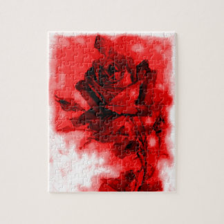 Vintage Red Rose Illustration Flowers Art Jigsaw Puzzle