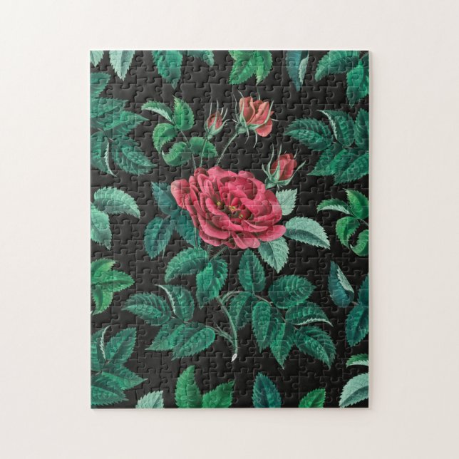 Vintage Red Rose Jigsaw Puzzle (Vertical)