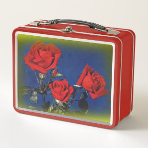 Vintage Red Rose Lunchbox