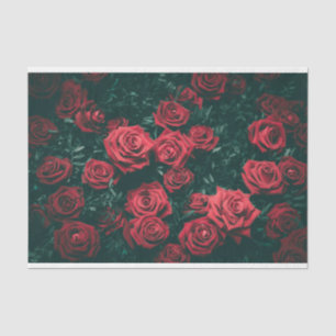 Vintage Red Roses Decoupage Rose Floral  Tissue Paper