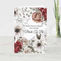 Vintage Red Roses Flowers Watercolor Bridal Shower