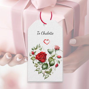 Vintage Red Roses Gift Tags