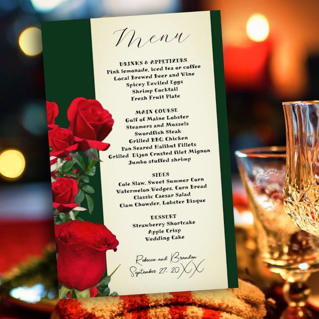 Vintage Red Roses Menu Template (Creator Uploaded)