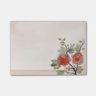 Vintage Red Roses Post-it® Notes 4 x 3
