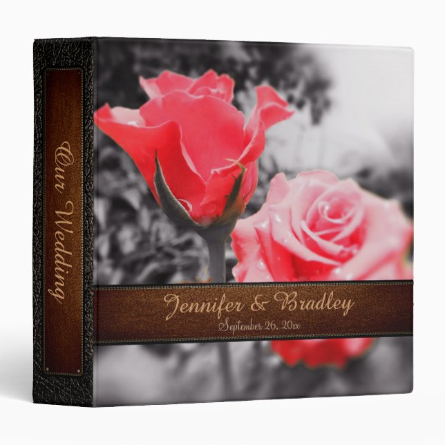 Vintage Red Roses Wedding Binder (Front/Spine)
