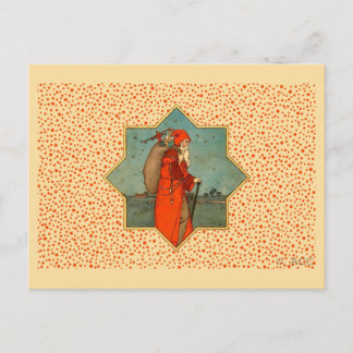 Vintage Red Santa Claus St. Nicholas Holiday Postcard
