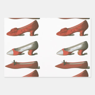 Vintage Red Shoes Wrapping Paper Sheet