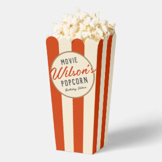 Vintage Red Special Event Movie Night Popcorn Favor Box