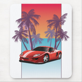 Vintage Red Sports car Mouse Pad