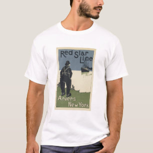 Vintage Red Star LIne Anvers New York T-Shirt