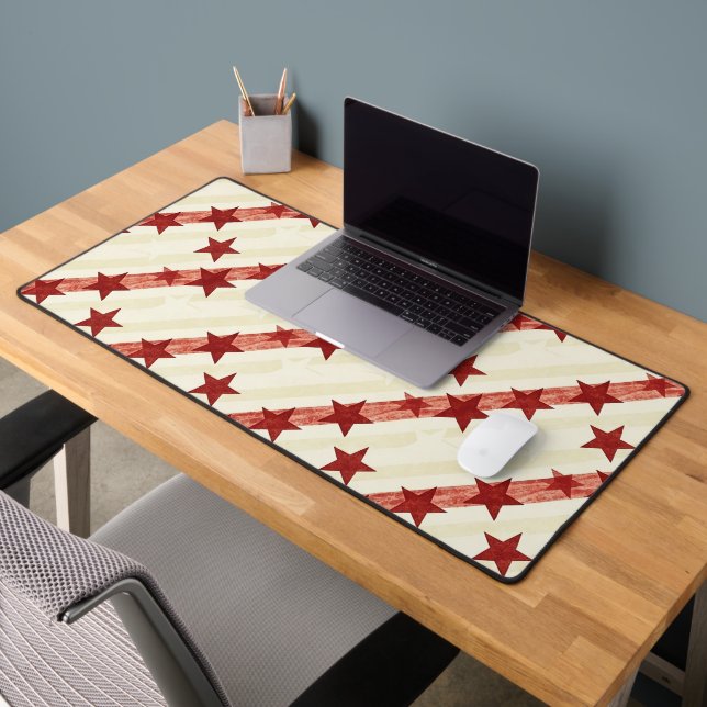 Vintage Red Stars Seamless Pattern Background  Desk Mat (Office 2)