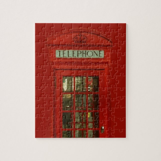 Vintage Red Telephone Box Jigsaw Puzzle (Vertical)