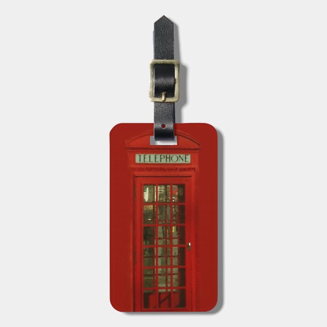 Vintage Red Telephone Box Luggage Tag (Front Vertical)