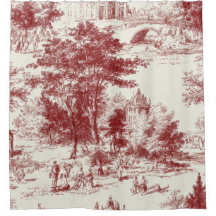 Vintage Red Toile Landscape