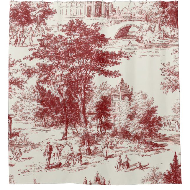 Vintage Red Toile Landscape (Front)