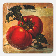 Vintage red tomatoes sticker