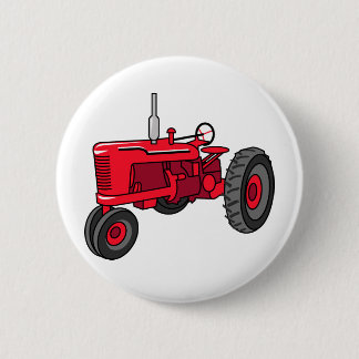 Vintage Red Tractor 2 Inch Round Button
