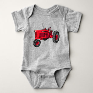 Vintage Red Tractor Baby Bodysuit